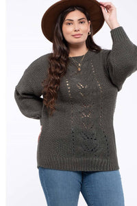 [PLUS] Cable Knit Sweater