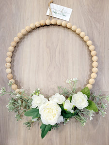 Handmade Wooden Beaded Wreath